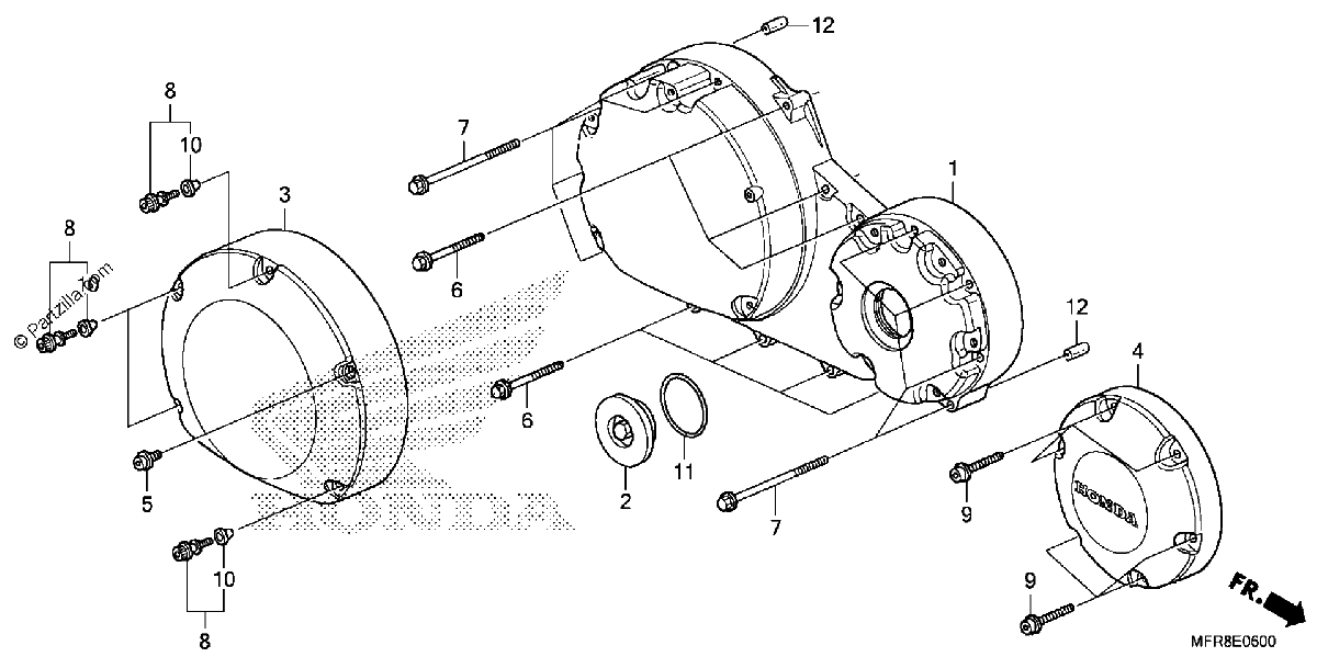 Diagrama de RIGHT CRANKCASE COVER