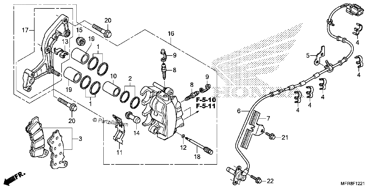 Diagrama de FRONT BRAKE CALIPER 2