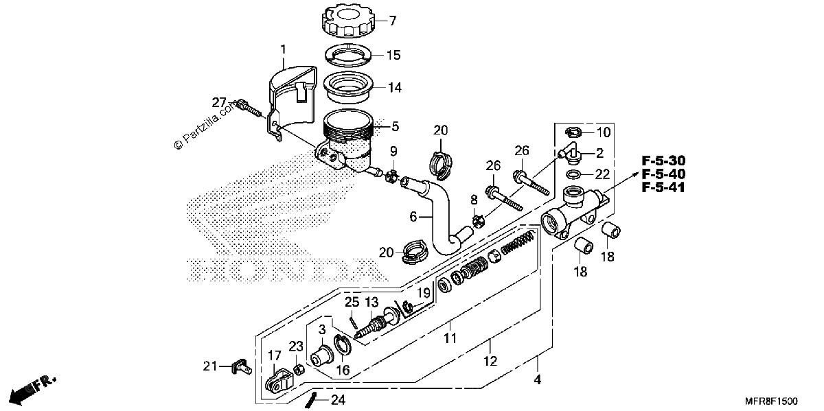 Diagrama de REAR BRAKE MASTER CYLINDER