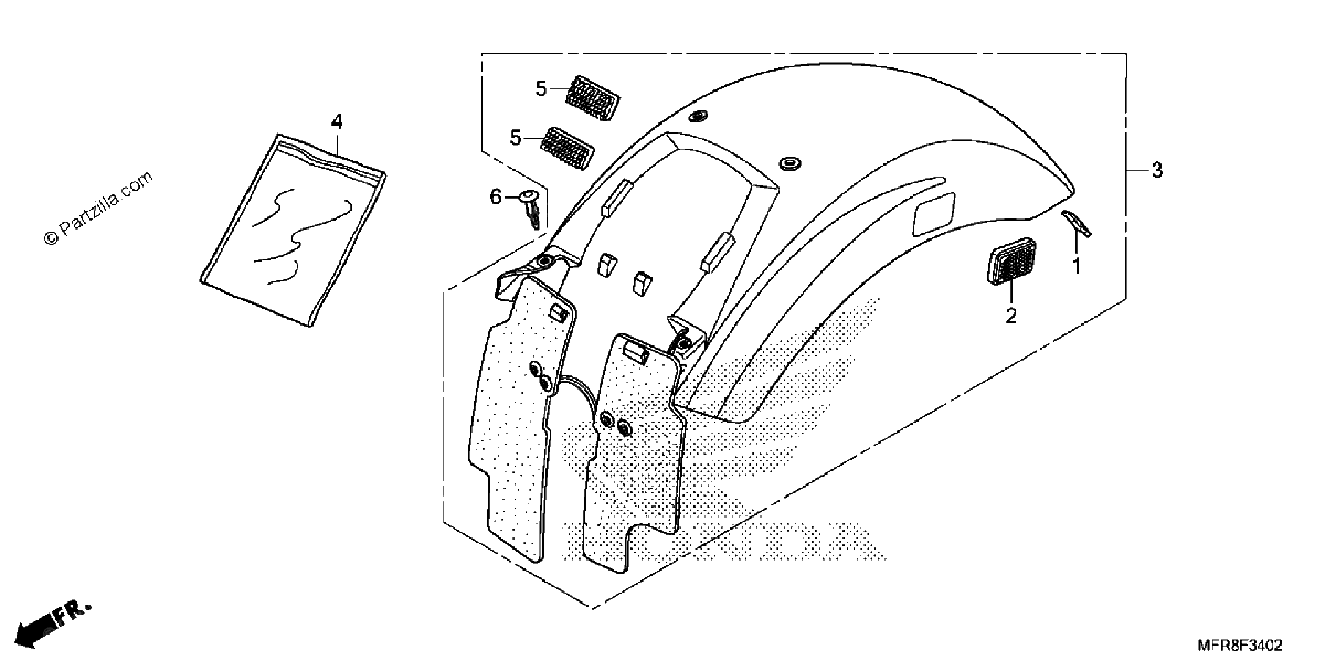 Diagrama de REAR FENDER 3