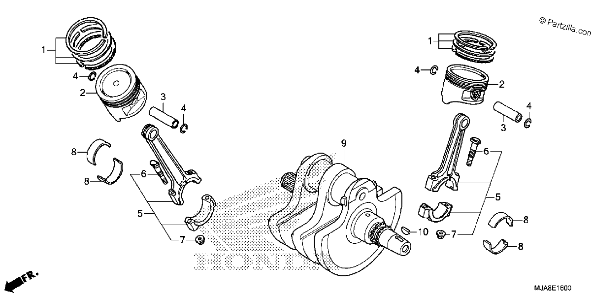Diagrama de CRANKSHAFT PISTON