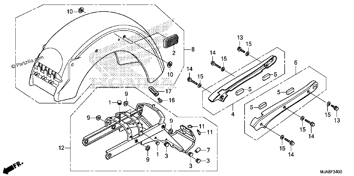Diagrama de REAR FENDER 1