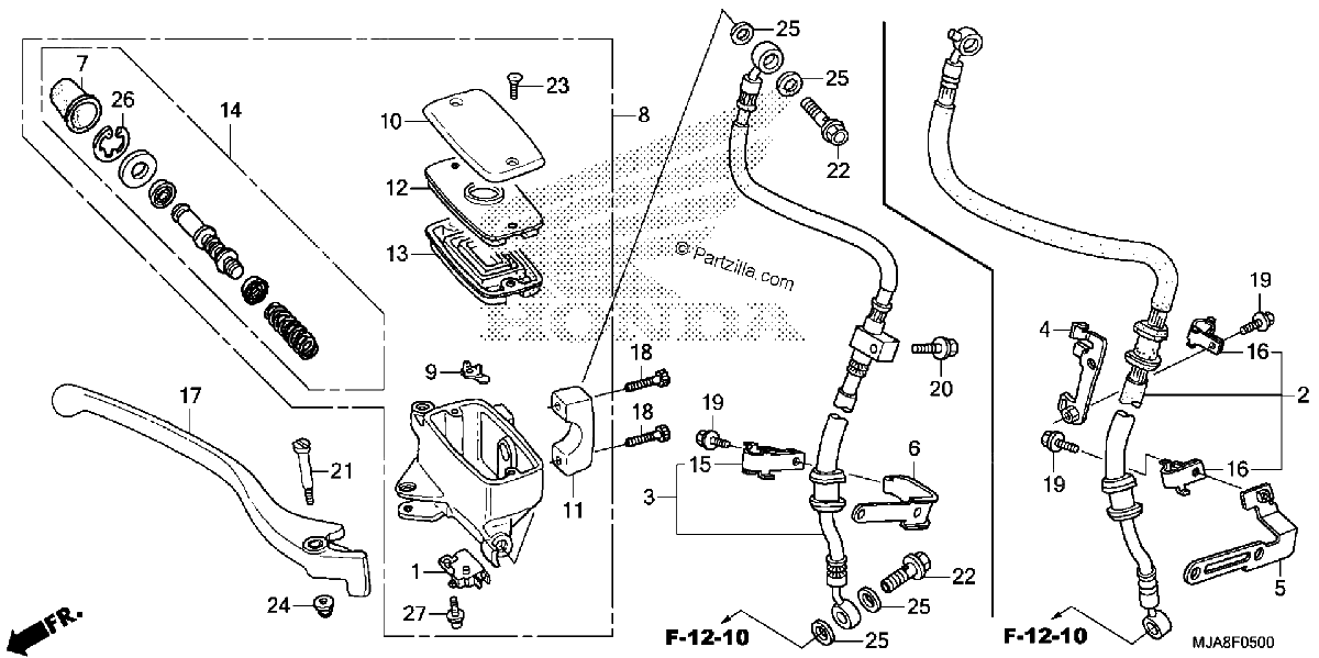 Diagrama de FRONT BRAKE MASTER CYLINDER 1