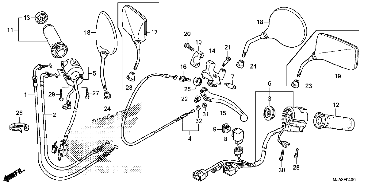 Diagrama de HANDLE LEVER SWITCH CABLE