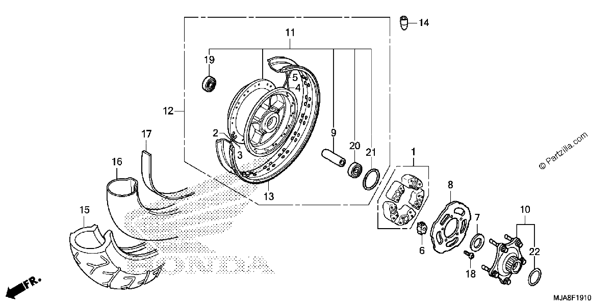 Diagrama de REAR WHEEL 1