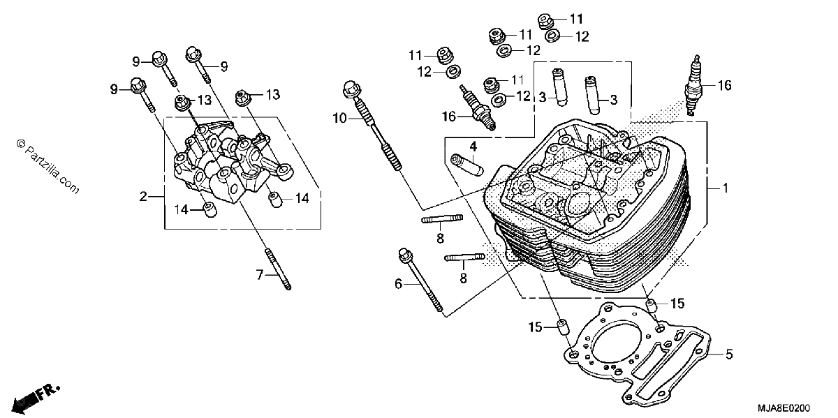 Diagrama de FRONT CYLINDER HEAD