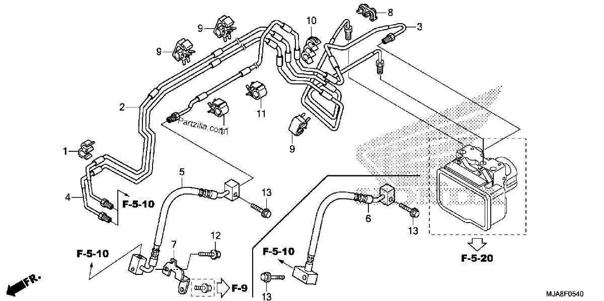 Diagrama de FRONT BRAKE PIPE