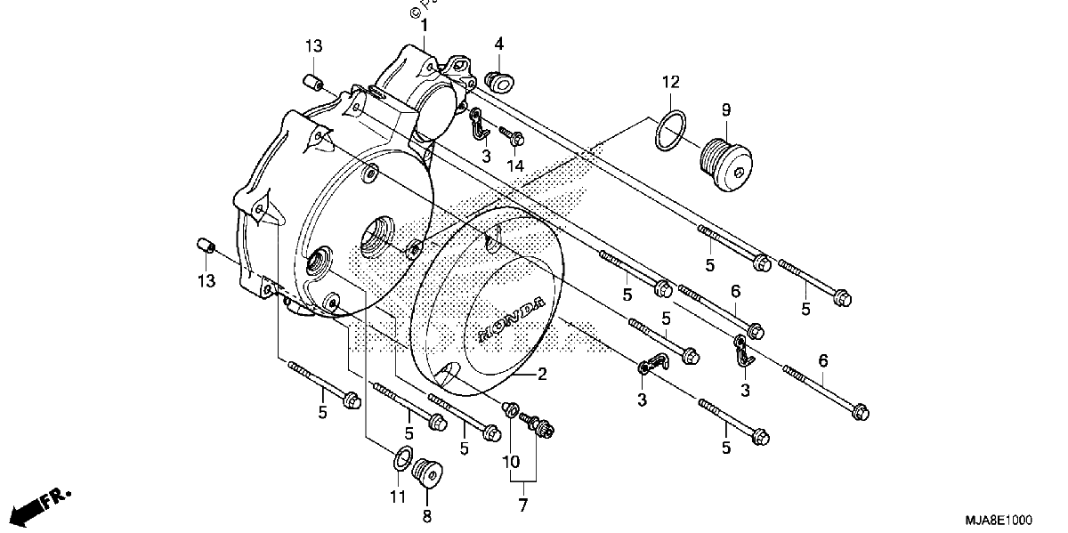 Diagrama de LEFT CRANKCASE COVER