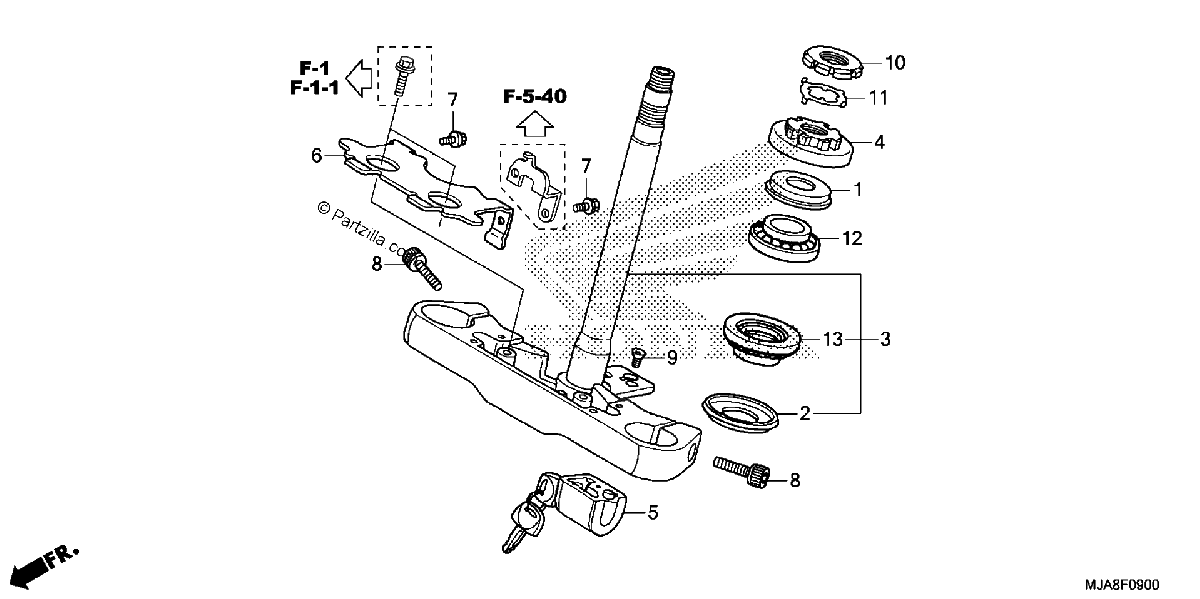 Diagrama de STEERING STEM 1