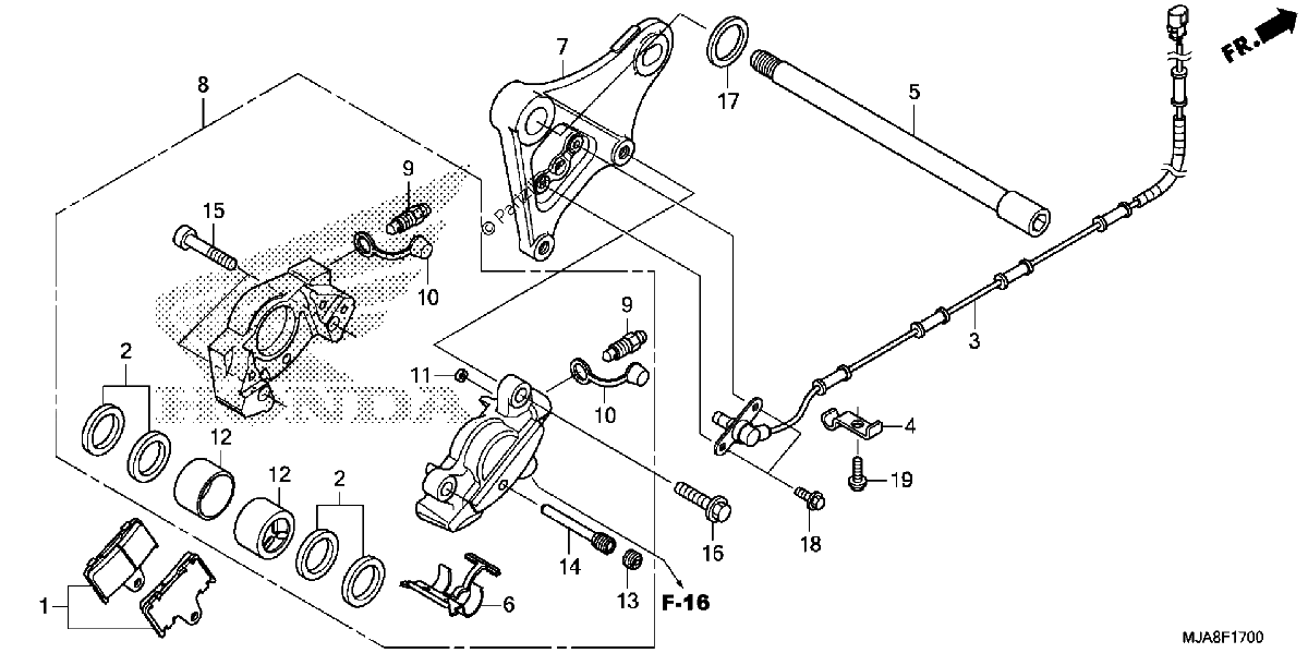 Diagrama de REAR BRAKE CALIPER