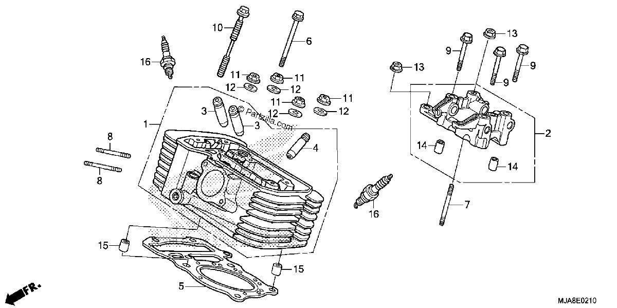 Diagrama de REAR CYLINDER HEAD