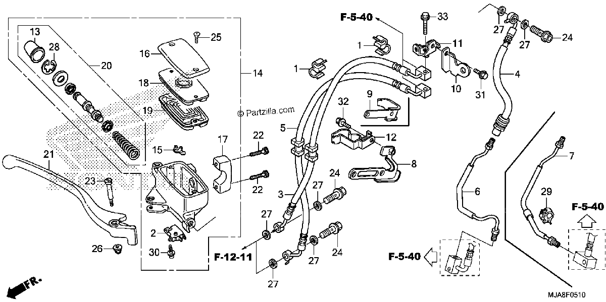 Diagrama de FRONT BRAKE MASTER CYLINDER 2