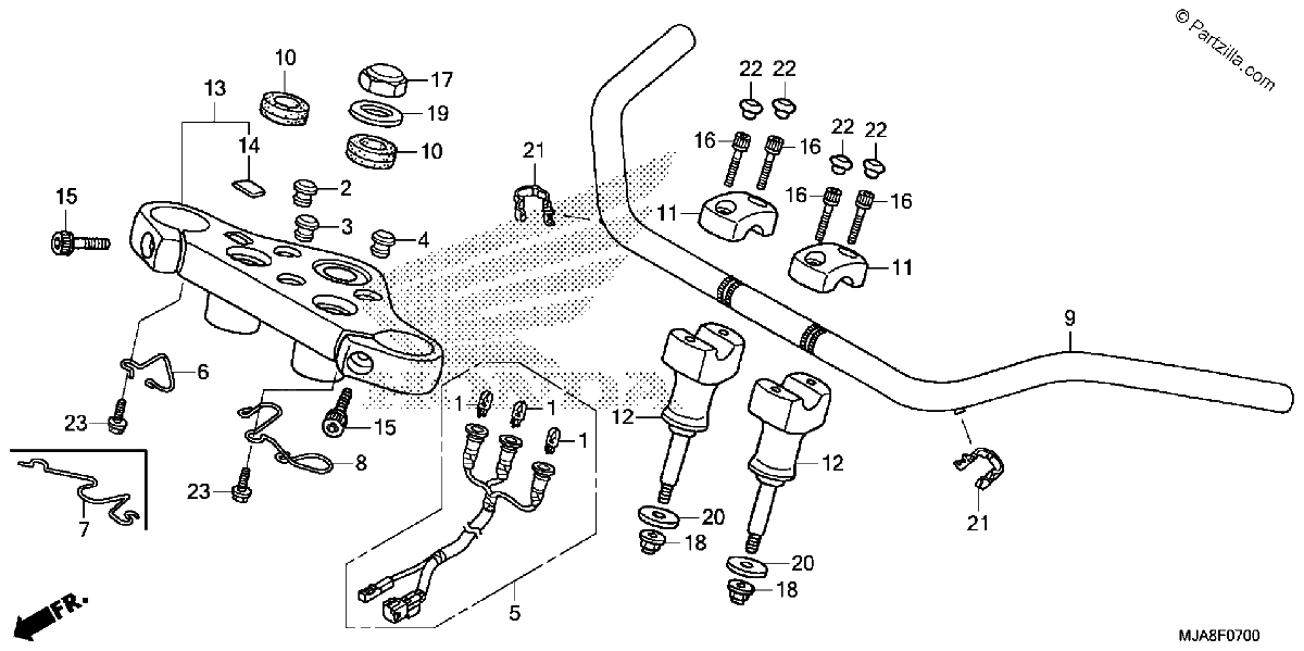 Diagrama de HANDLEBAR VT750C CA CS