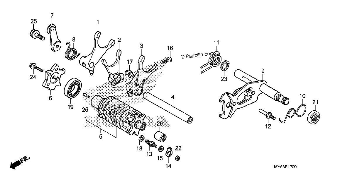 Diagrama de GEARSHIFT DRUM