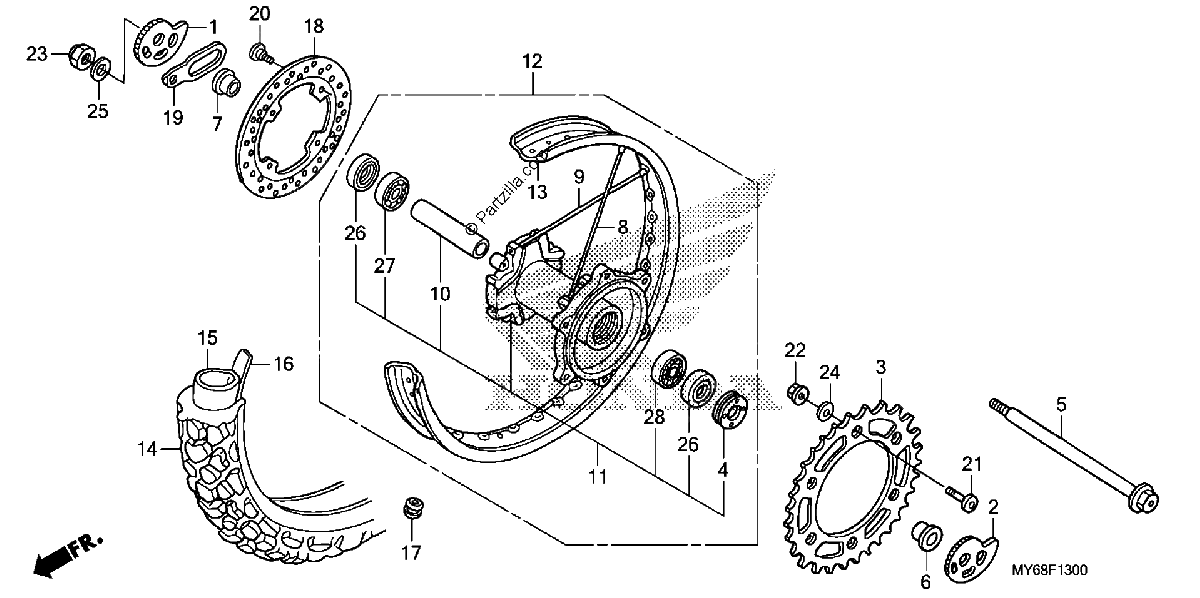 Diagrama de REAR WHEEL