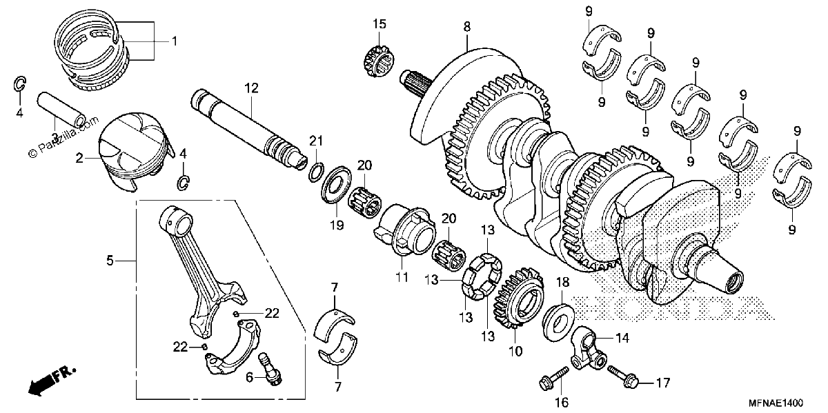 Diagrama de CRANKSHAFT PISTON