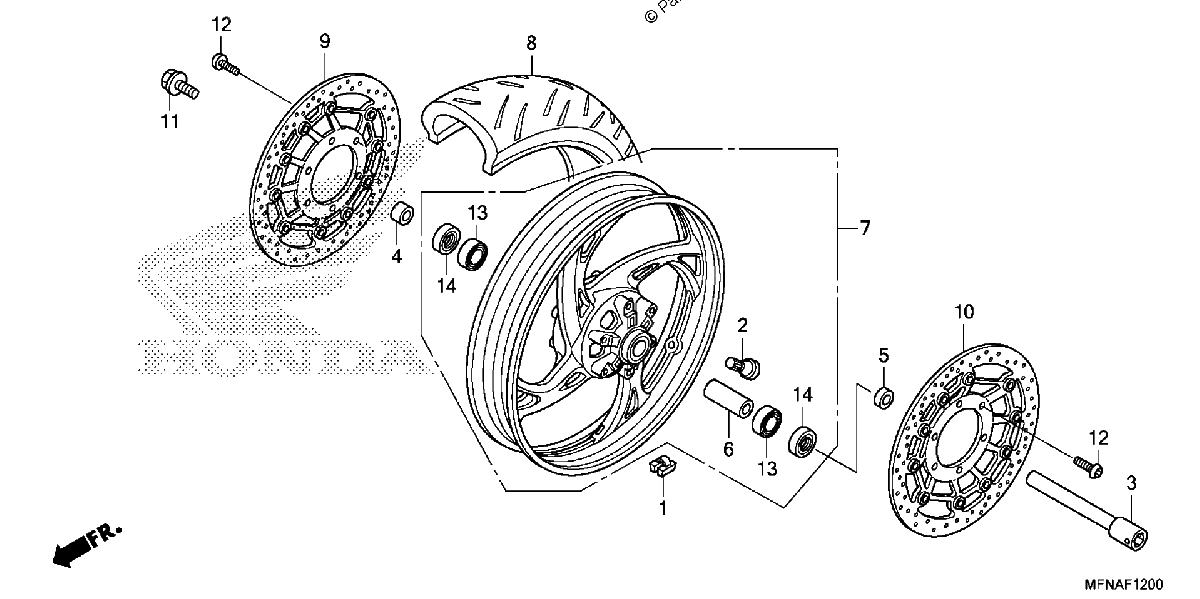 Diagrama de FRONT WHEEL