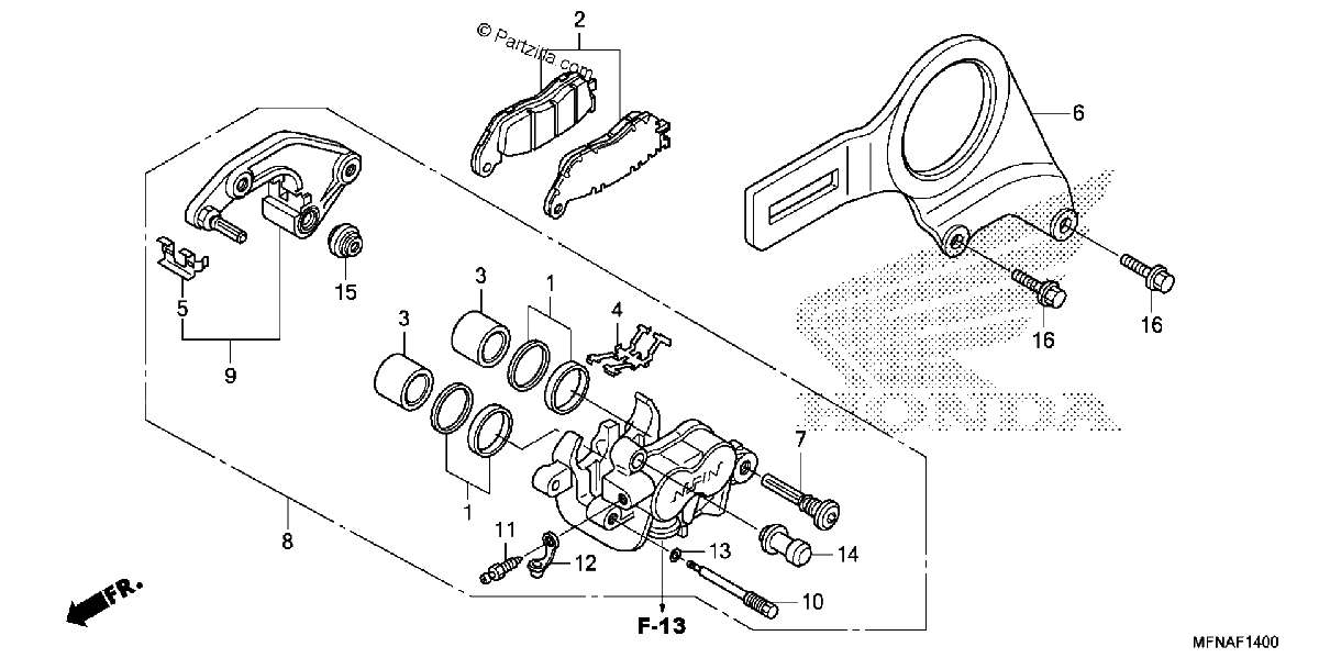 Diagrama de REAR BRAKE CALIPER