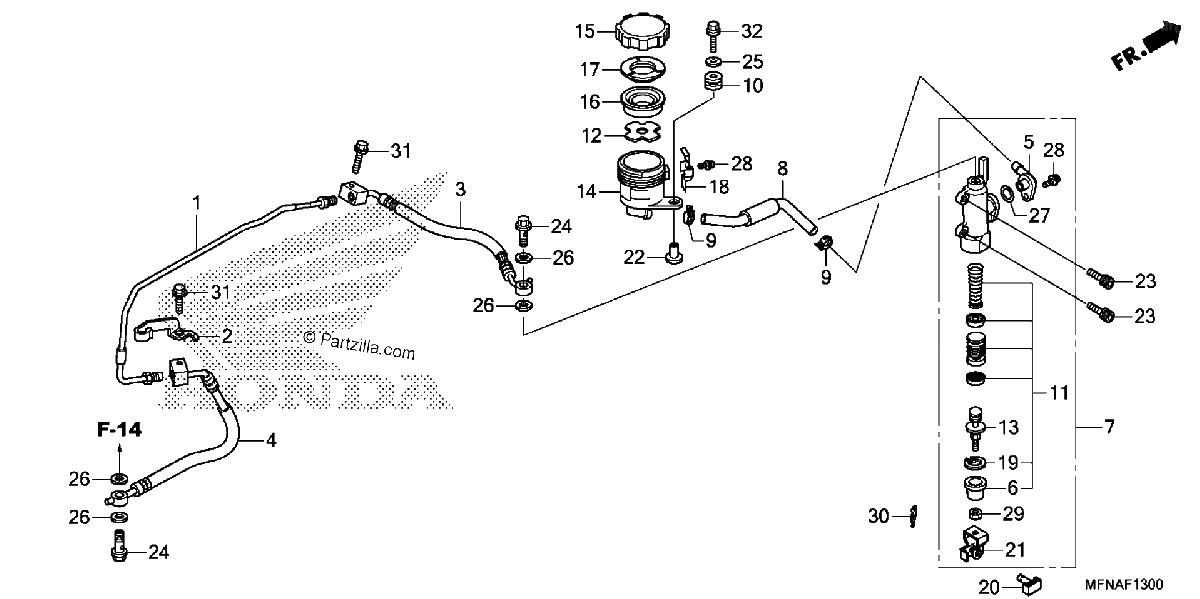 Diagrama de REAR BRAKE MASTER CYLINDER