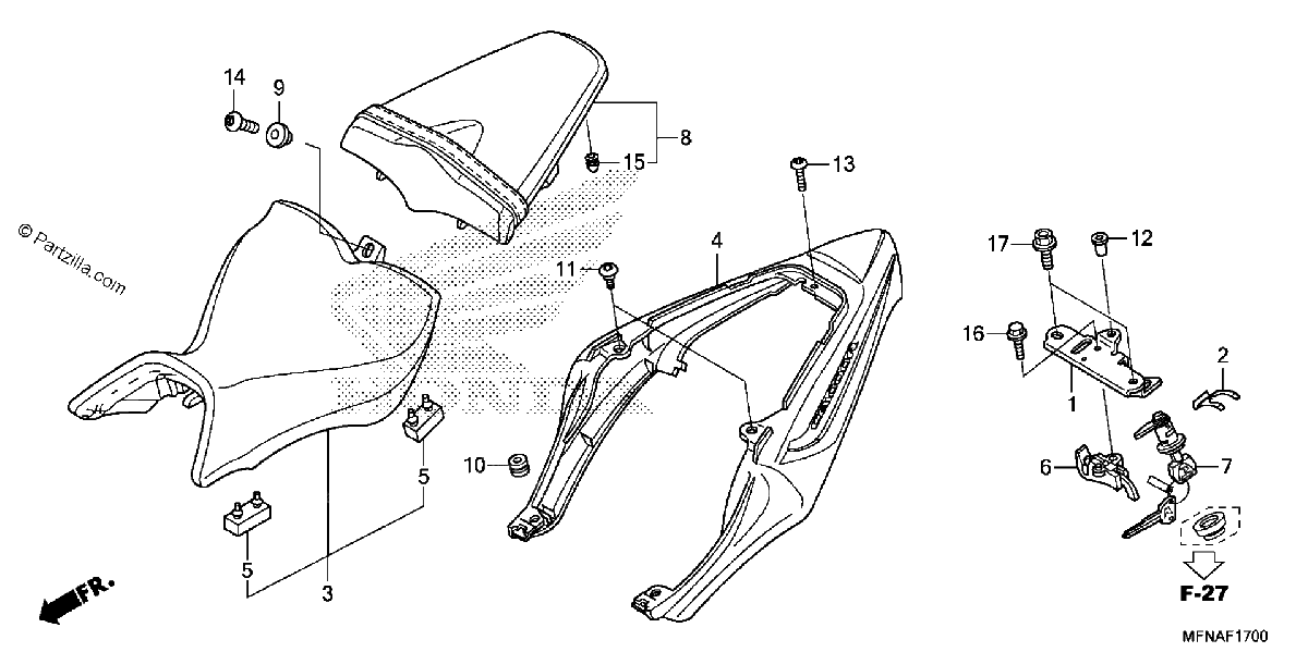 Diagrama de SEAT REAR COWL