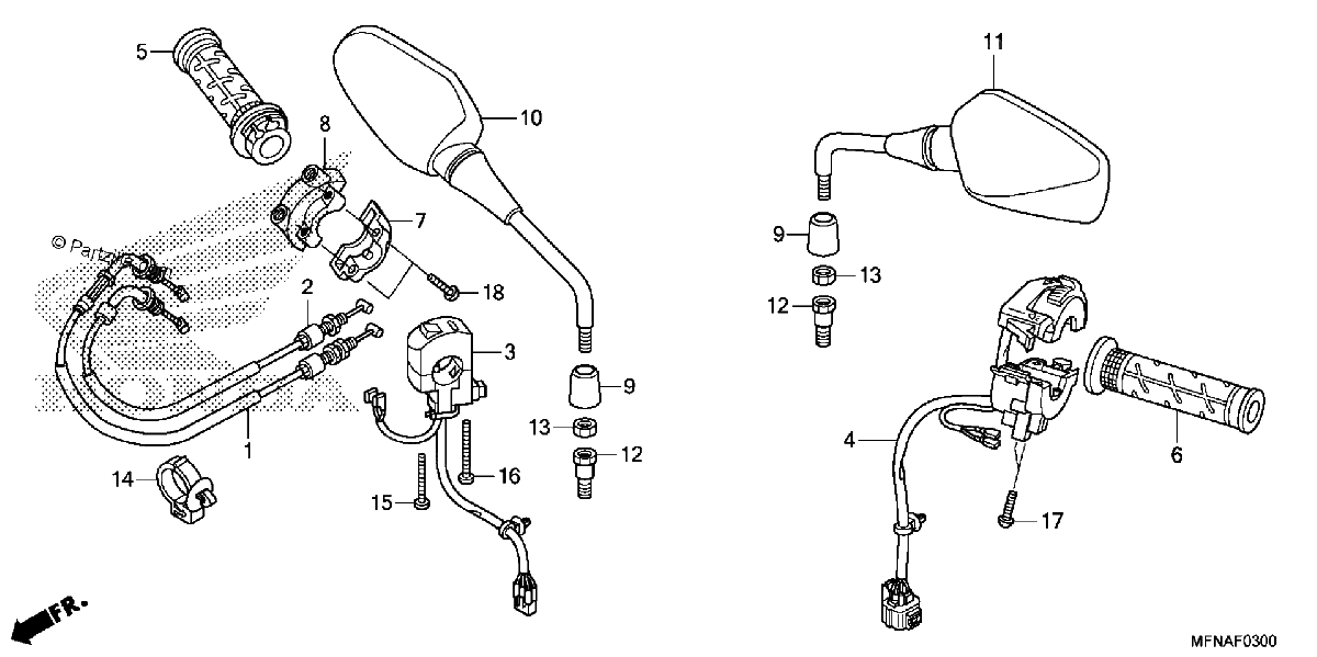 Diagrama de SWITCH CABLE MIRROR
