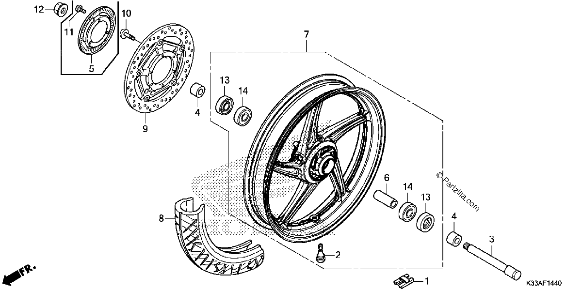 Diagrama de FRONT WHEEL