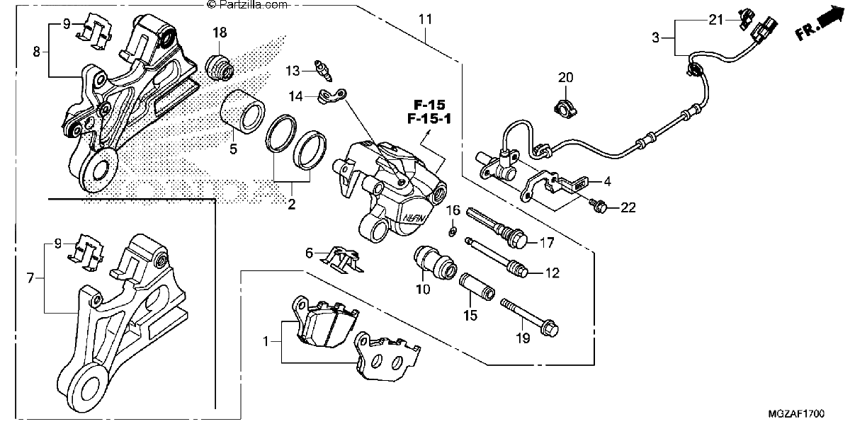 Diagrama de REAR BRAKE CALIPER