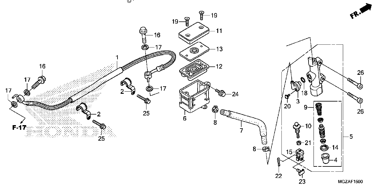 Diagrama de REAR BRAKE MASTER CYLINDER STD