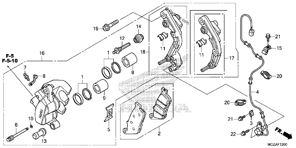 Diagrama de FRONT BRAKE CALIPER
