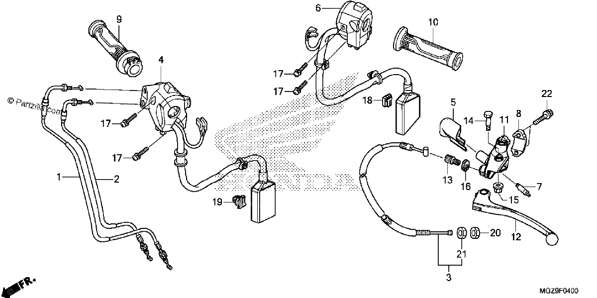 Diagrama de HANDLE LEVER SWITCH CABLE
