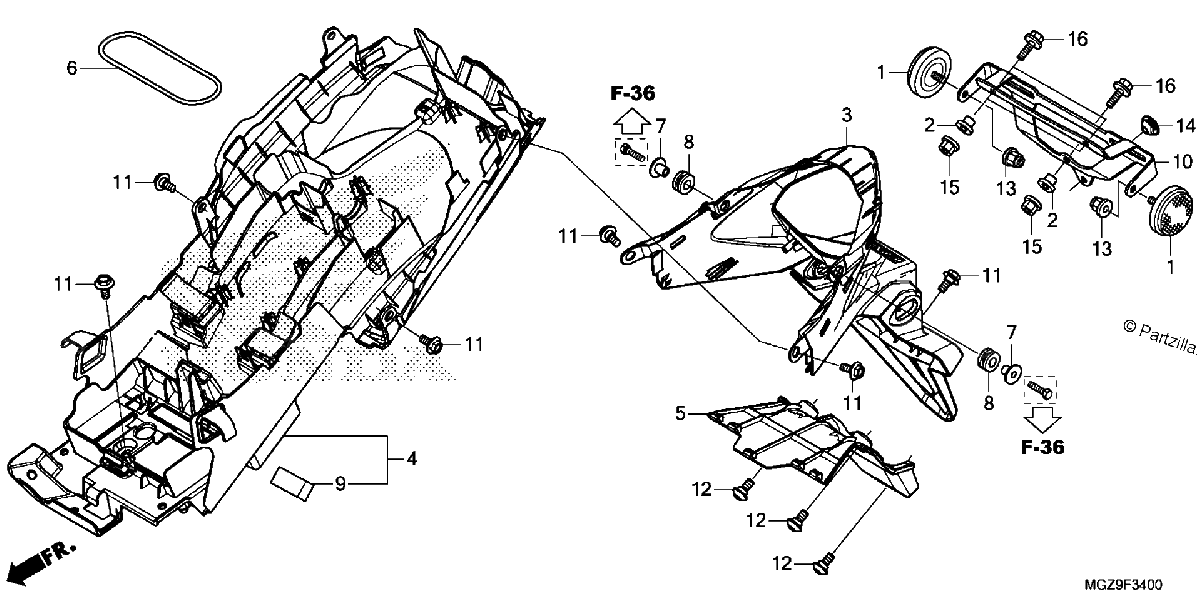 Diagrama de REAR FENDER