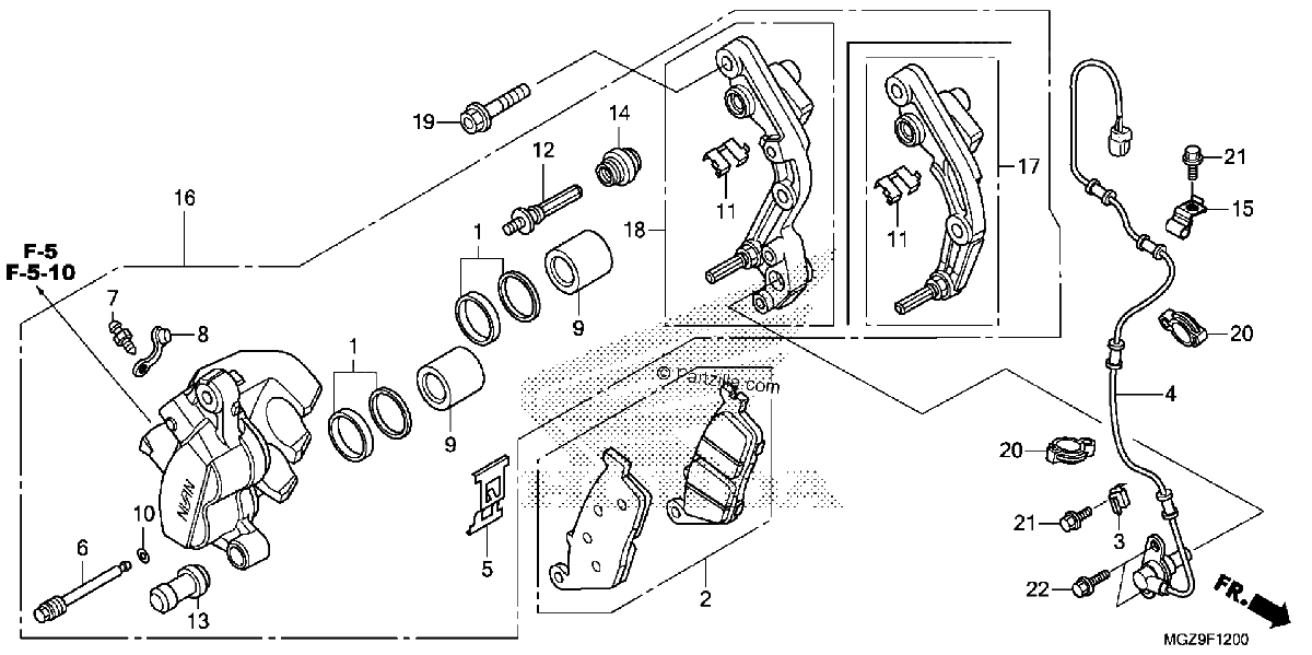 Diagrama de FRONT BRAKE CALIPER