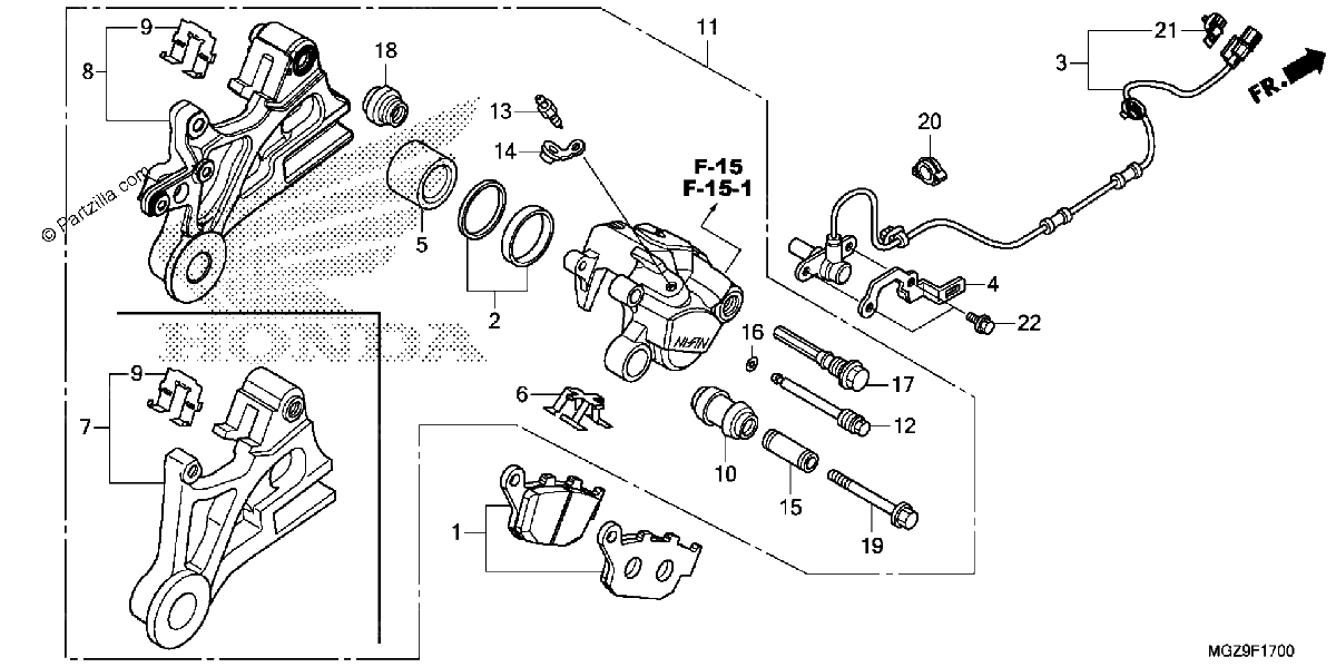 Diagrama de REAR BRAKE CALIPER
