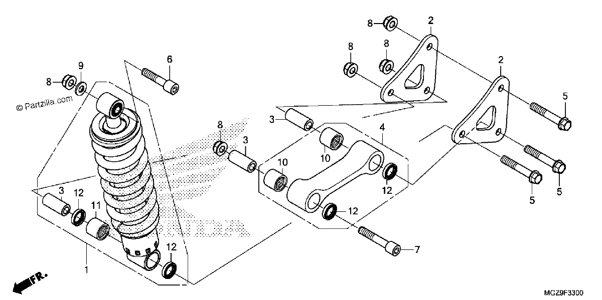Diagrama de REAR SHOCK ABSORBER