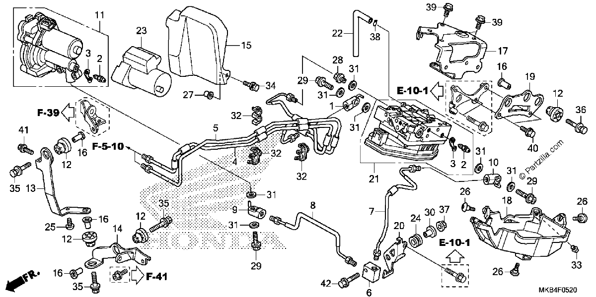 Diagrama de FRONT POWER UNIT FRONT VALVE UNIT