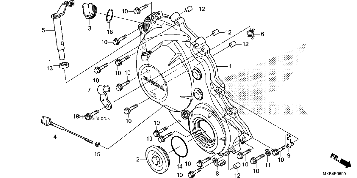 Diagrama de RIGHT CRANKCASE COVER
