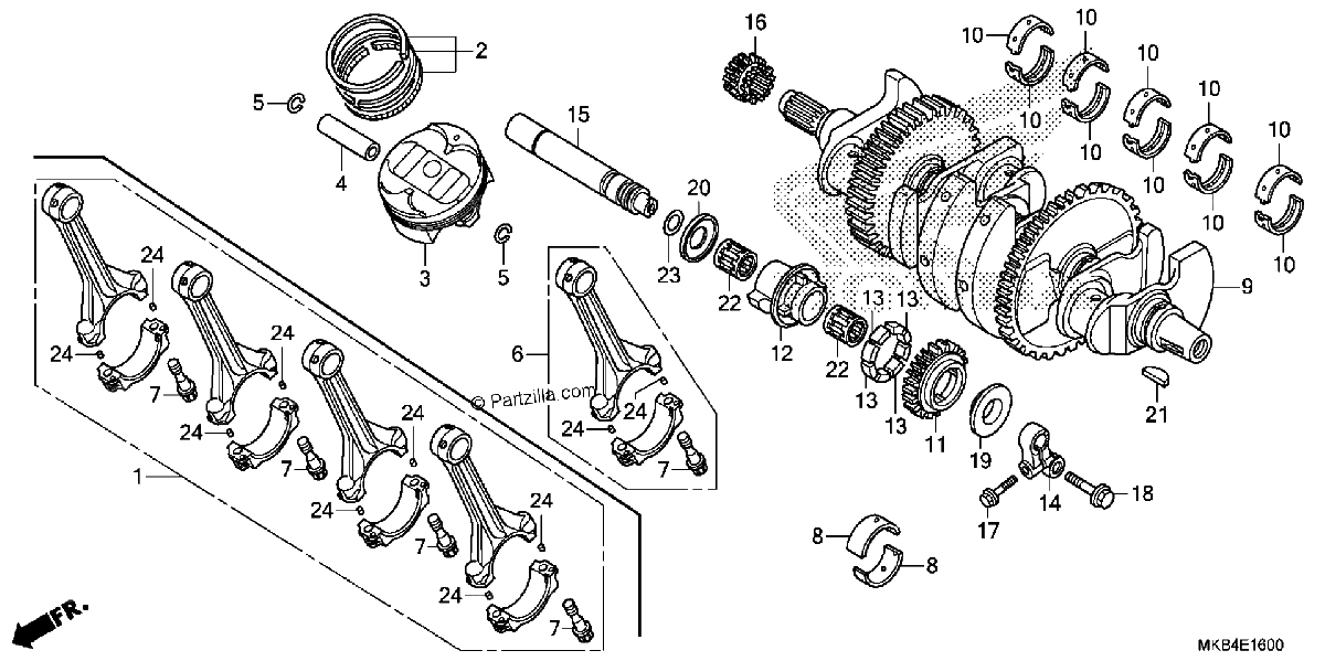 Diagrama de CRANKSHAFT PISTON