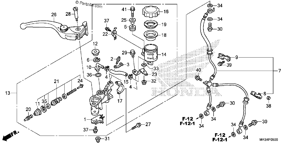 Diagrama de FRONT BRAKE MASTER CYLINDER 1