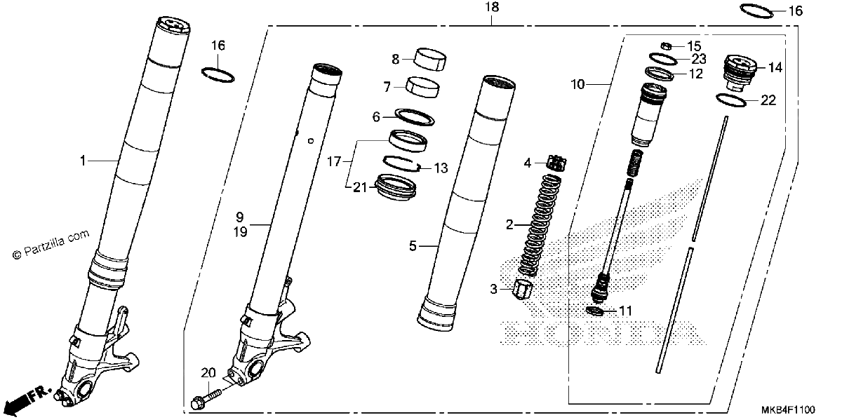 Diagrama de FRONT FORK 1