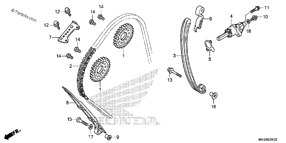 Diagrama de CAM CHAIN TENSIONER