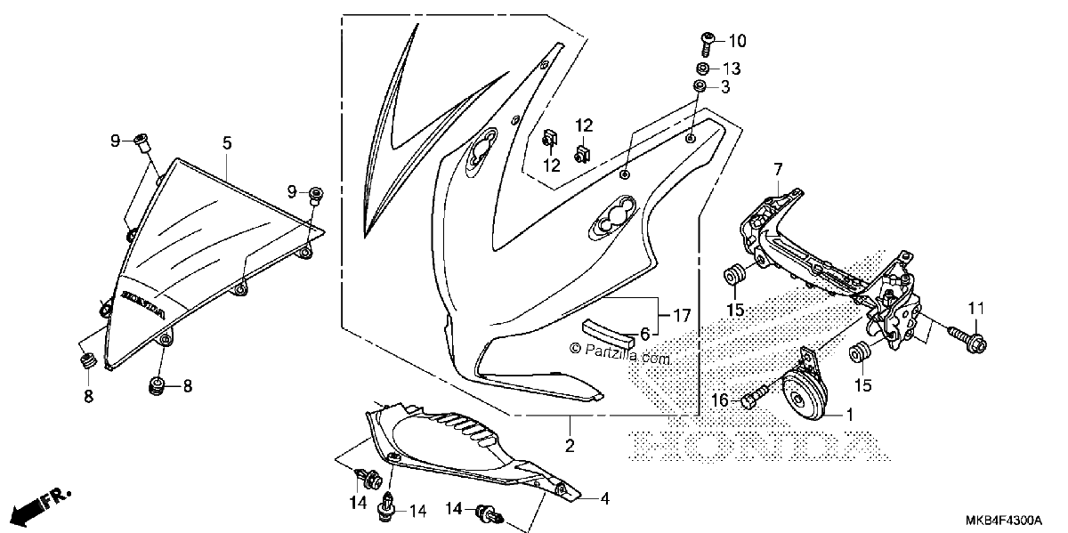 Diagrama de UPPER COWL