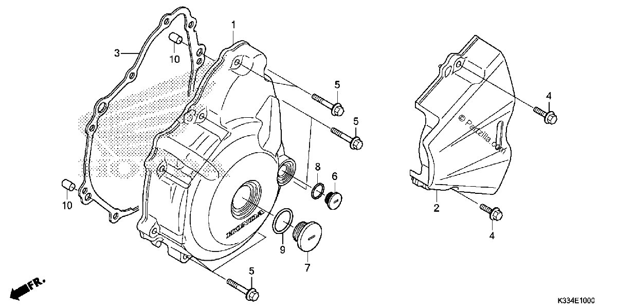 Diagrama de LEFT CRANKCASE COVER