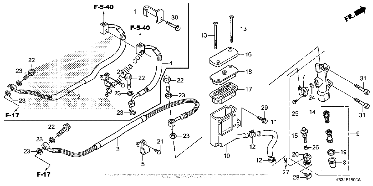 Diagrama de REAR BRAKE MASTER CYLINDER