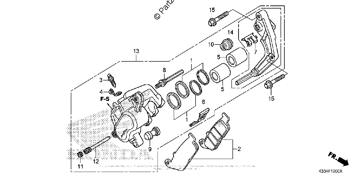 Diagrama de FRONT BRAKE CALIPER STANDARD