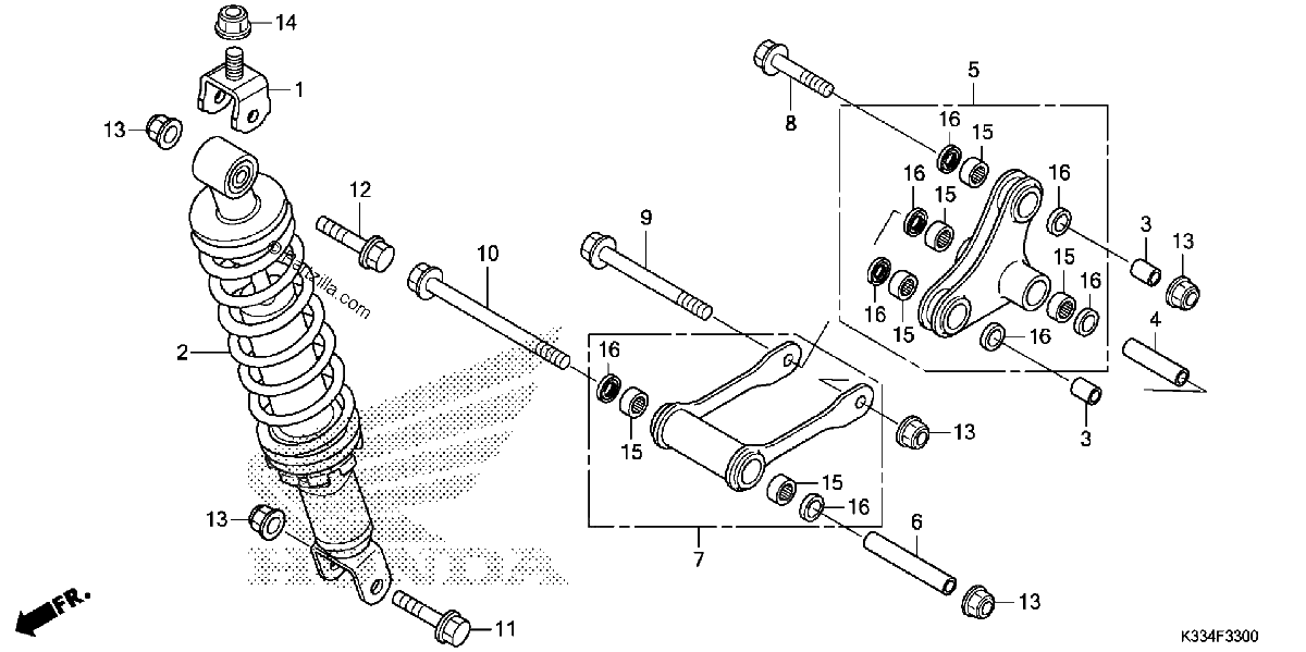 Diagrama de REAR SHOCK ABSORBER
