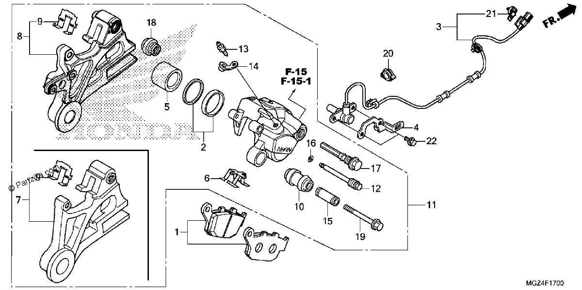 Diagrama de REAR BRAKE CALIPER