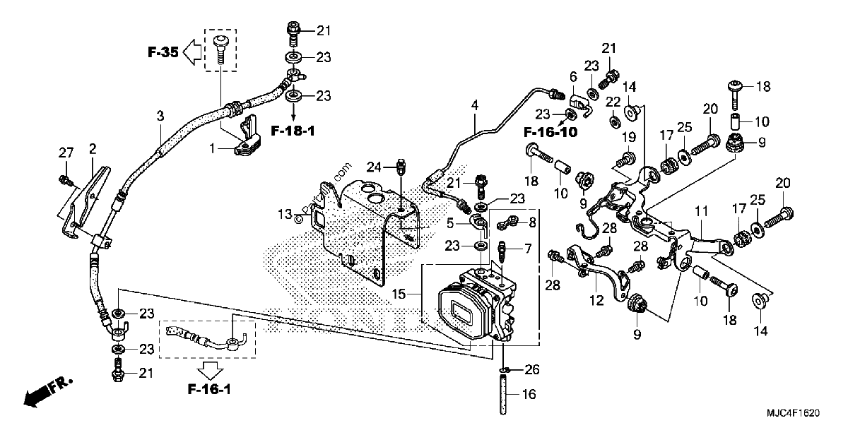 Diagrama de REAR VALVE UNIT CBR600RA