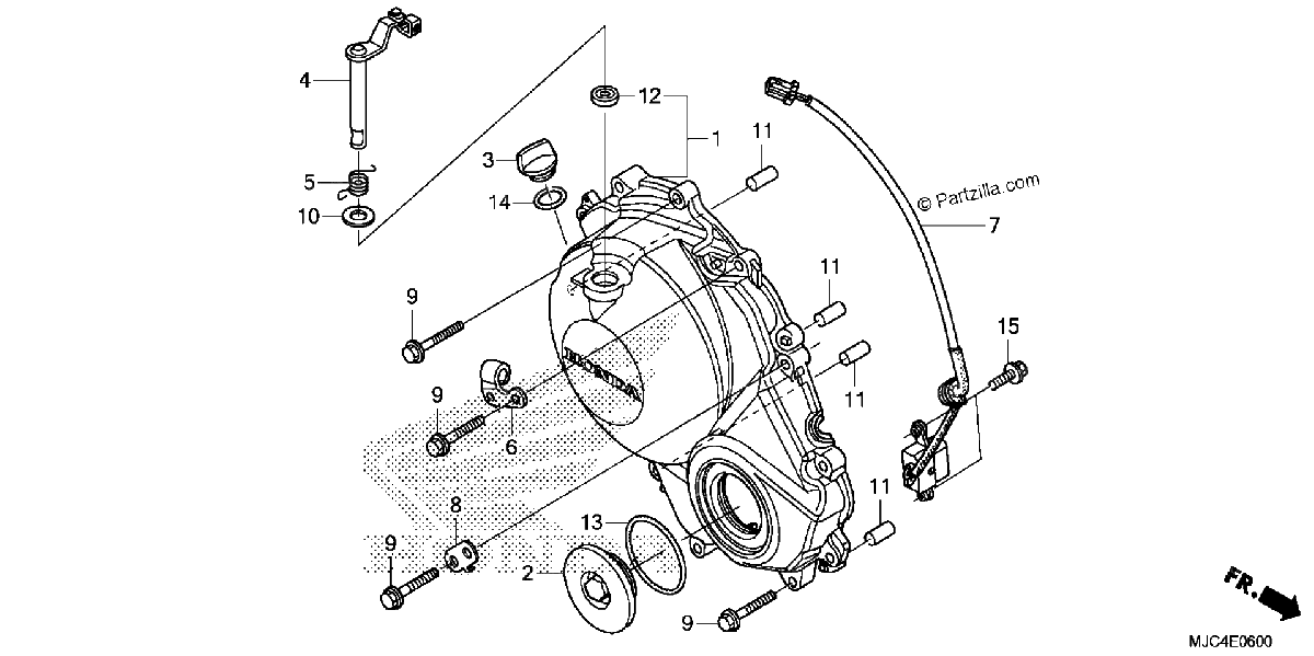 Diagrama de RIGHT CRANKCASE COVER