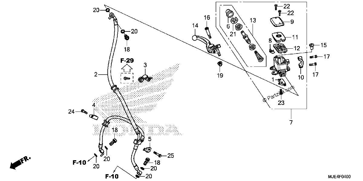 Diagrama de FRONT BRAKE MASTER CYLINDER CBR650F