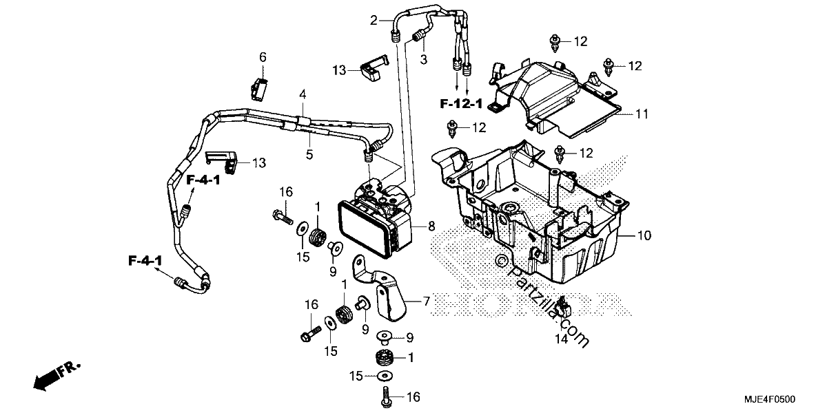 Diagrama de ABS MODULATOR TRAY 1